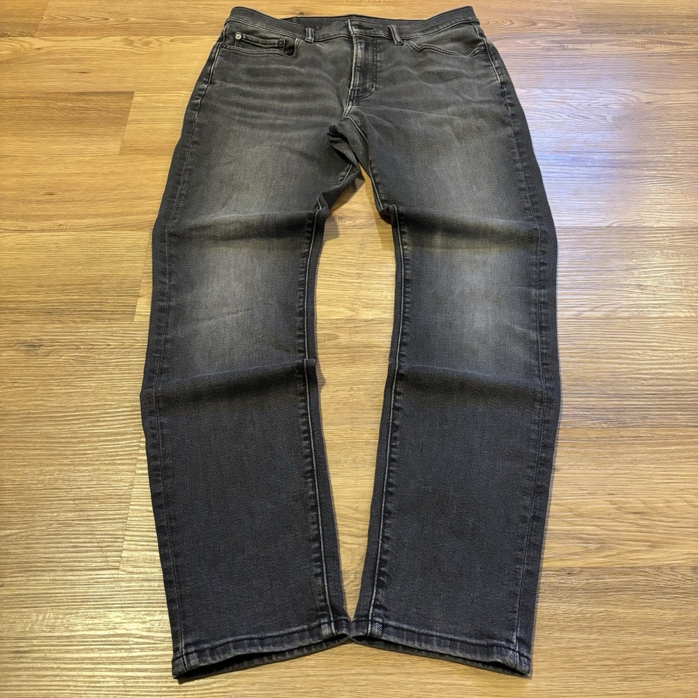 Lucky Brand 411 Jeans Men's 33x32 (Fits 33x31) Black Athletic Taper Stretch Fade